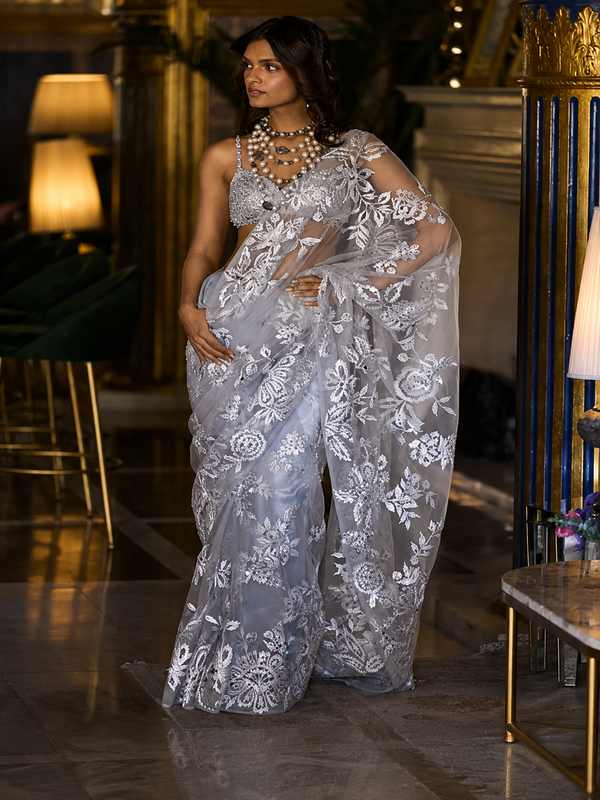 Artisanal Saffron Saree