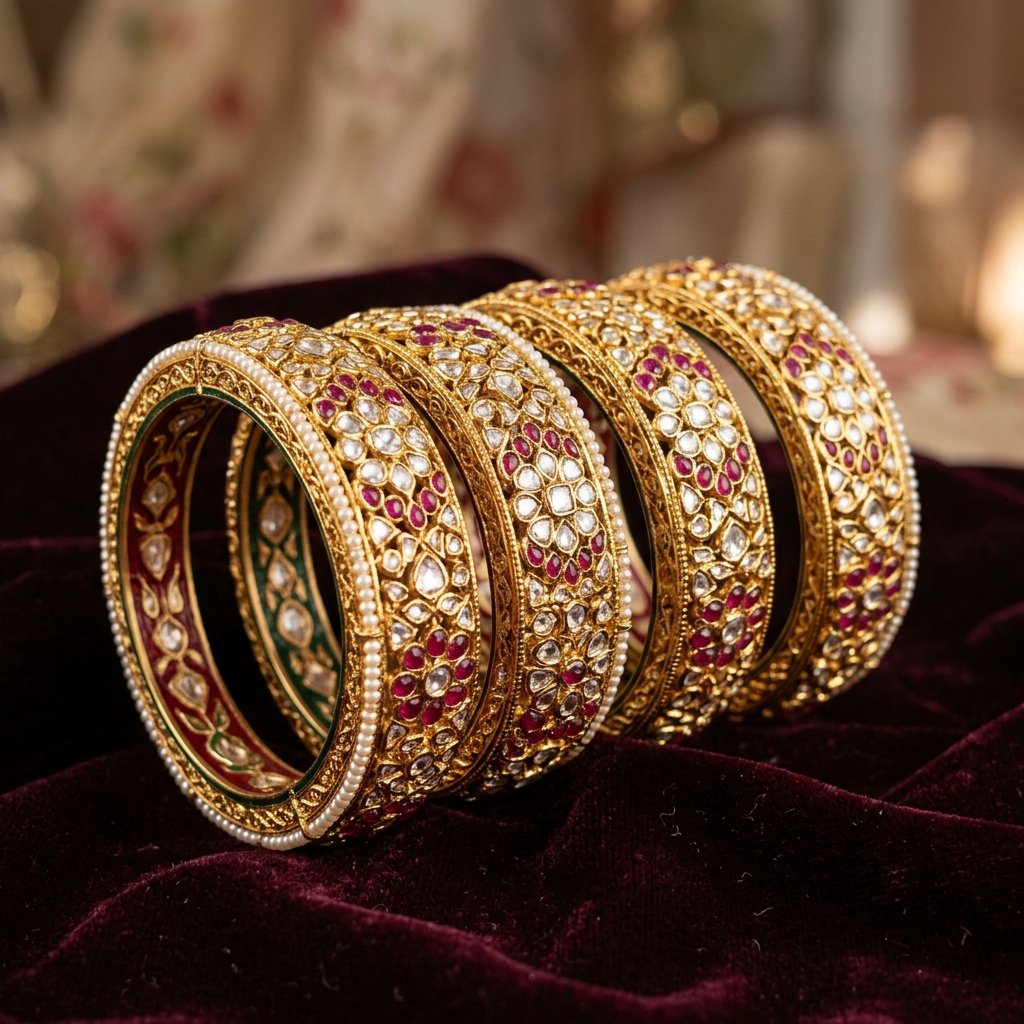 Heritage Kundan Bangle Set