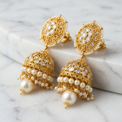 Royal Polki Jhumka Earrings