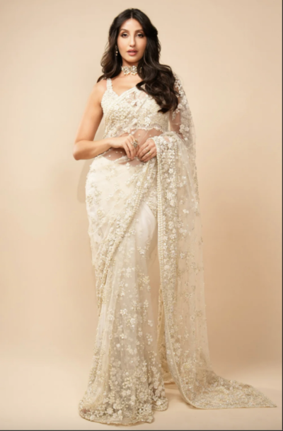 Nora Fatehi Silk Gharara Set