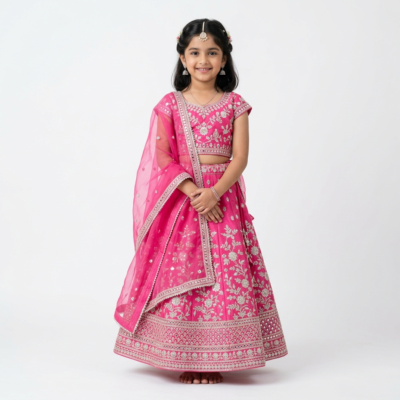 Kids Blossom Pink Lehenga