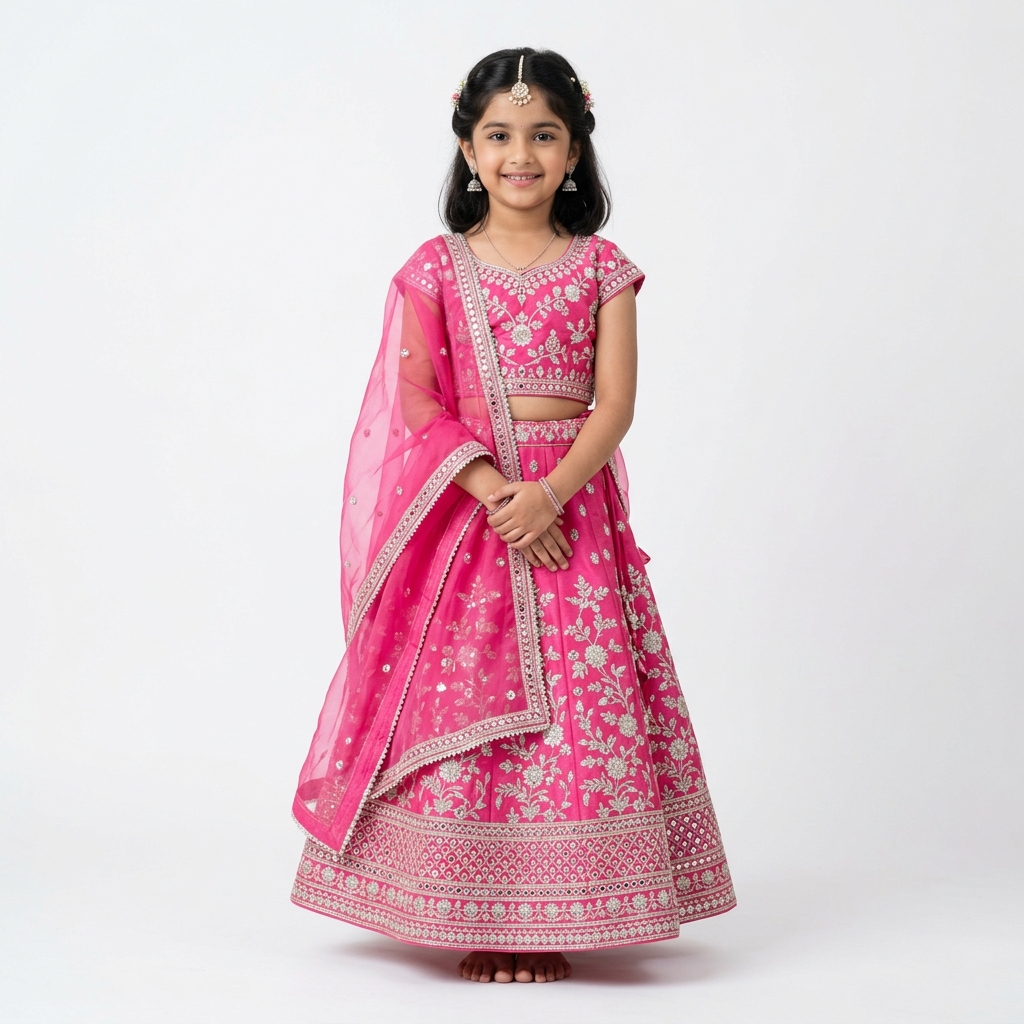 Kids Blossom Pink Lehenga