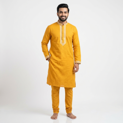 Saffron Yellow Haldi Kurta Set
